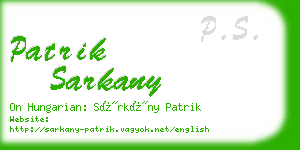 patrik sarkany business card